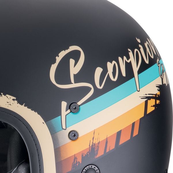 Casque Scorpion Belfast Evo Adonis Matt Black Beige En Stock Icasque