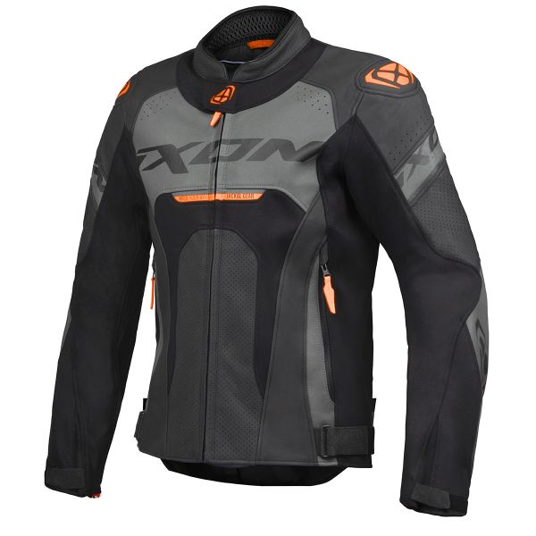 Blouson Moto Ixon Jackal Jacket Black Anthracite Orange En Stock