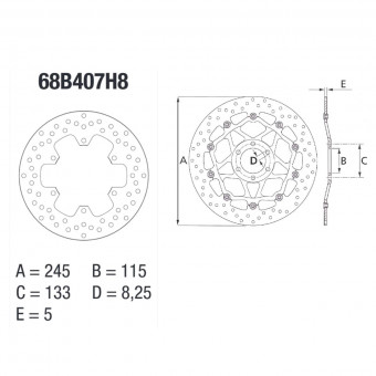 Disque De Frein Brembo Brembo Serie Oro Rond Fixe 68B407H8 Au Meilleur