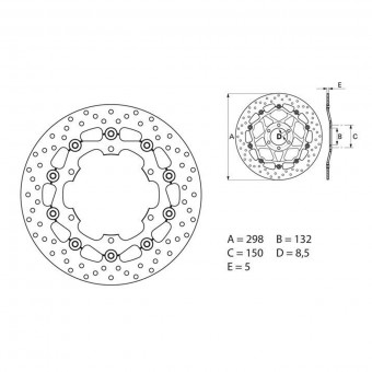 Disque De Frein Brembo Brembo Serie Oro Rond Flottant B Au