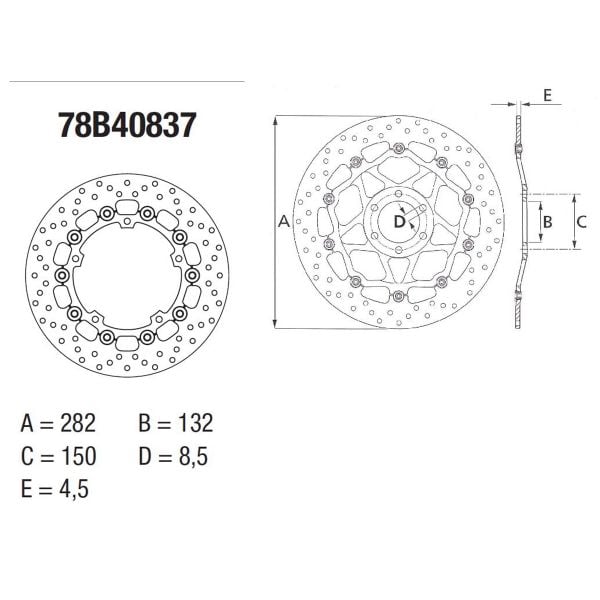 Disque De Frein Brembo Brembo Serie Oro Rond Flottant B Au