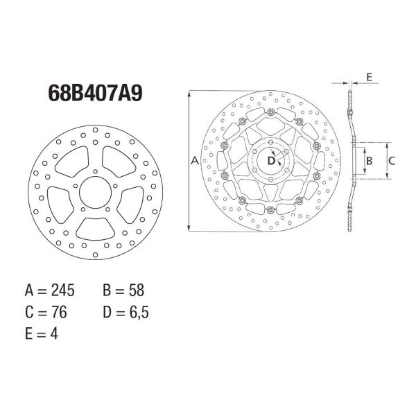 Disque De Frein Brembo Brembo Serie Oro Rond Flottant 78B408A9 Au