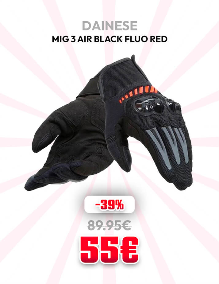 DAINESE MIG 3 AIR BLACK FLUO RED