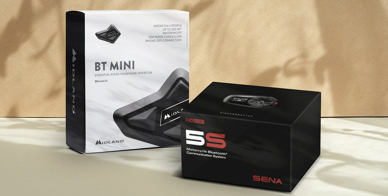 Intercom comparison: the Midland BT Mini vs. the Sena 5S