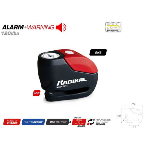 Bloque disque alarme 120DB RK9