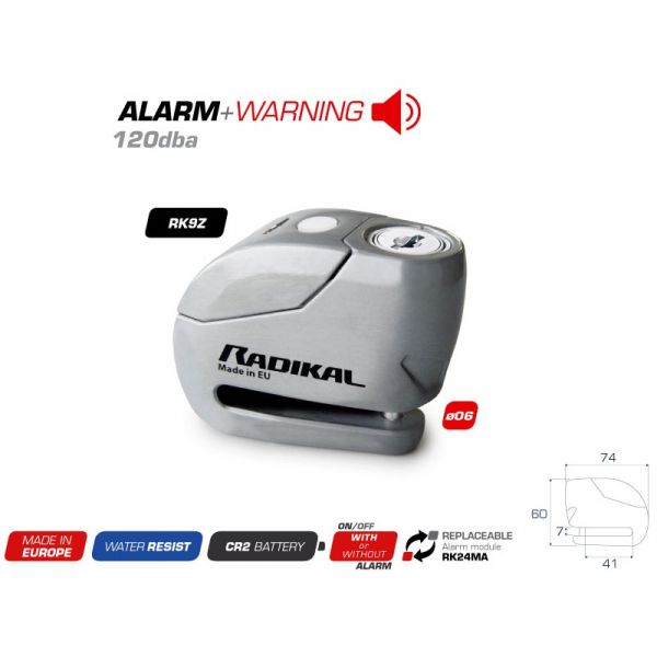 Bloque disque alarme 120DB RK9Z