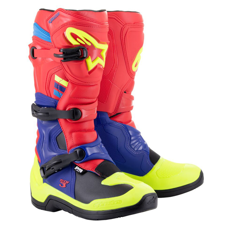 Tech 3 Bright Red Dark Blue Yellow Fluo
