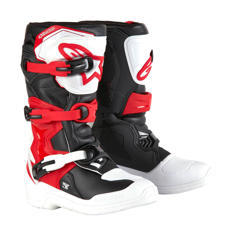 Tech 3S Youth White Black Bright Red