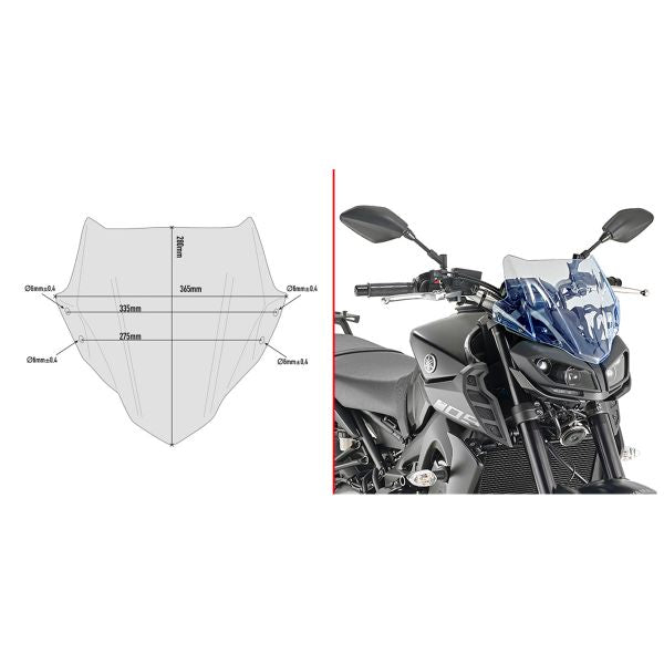 Bulle fumée bleue A2132BL Yamaha MT-09 (17-20)