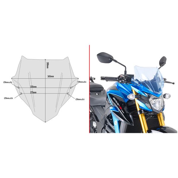 Bulle fumée bleue A3113BL Suzuki GSX-S750 (17-20)