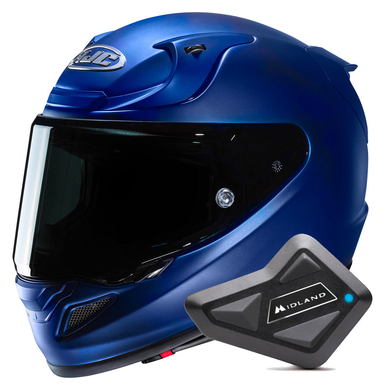 RPHA 12 Semi Flat Metalic Blue + Kit Bluetooth BT Mini