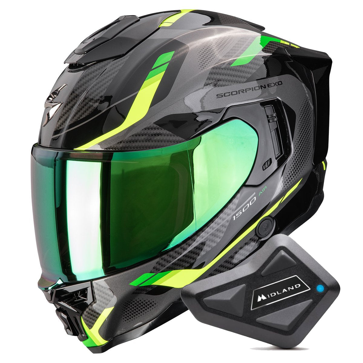 Exo 1500 Air Sleek Black Green + Kit Bluetooth BT Mini