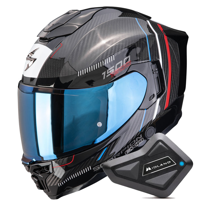 Exo 1500 Carbon Air Zity Black Red Blue + Kit Bluetooth BT Mini