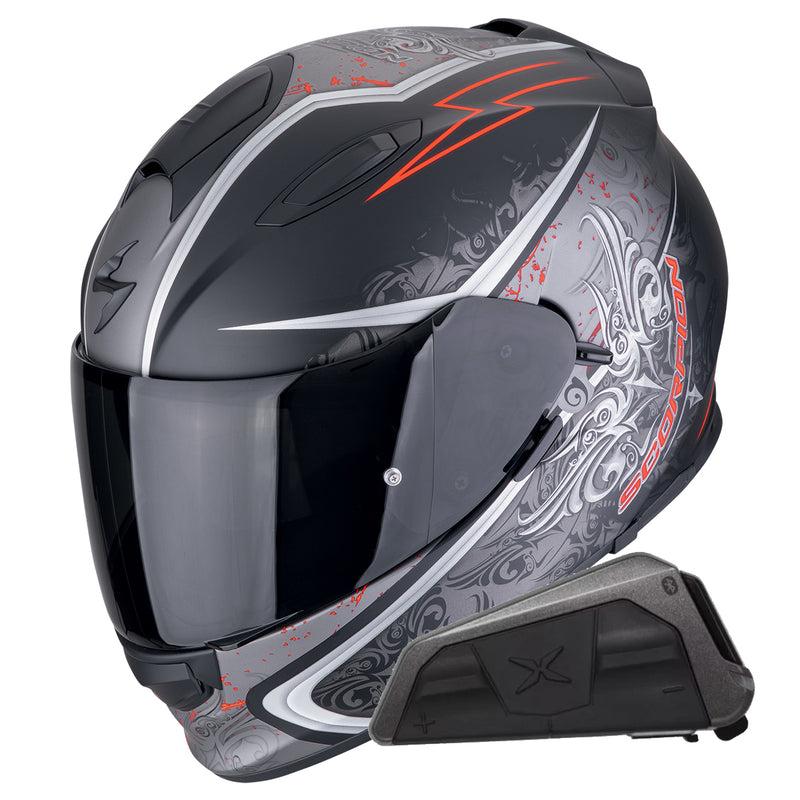 Exo 491 Run Matt Black Red + Kit bluetooth Exo-Com Link-1