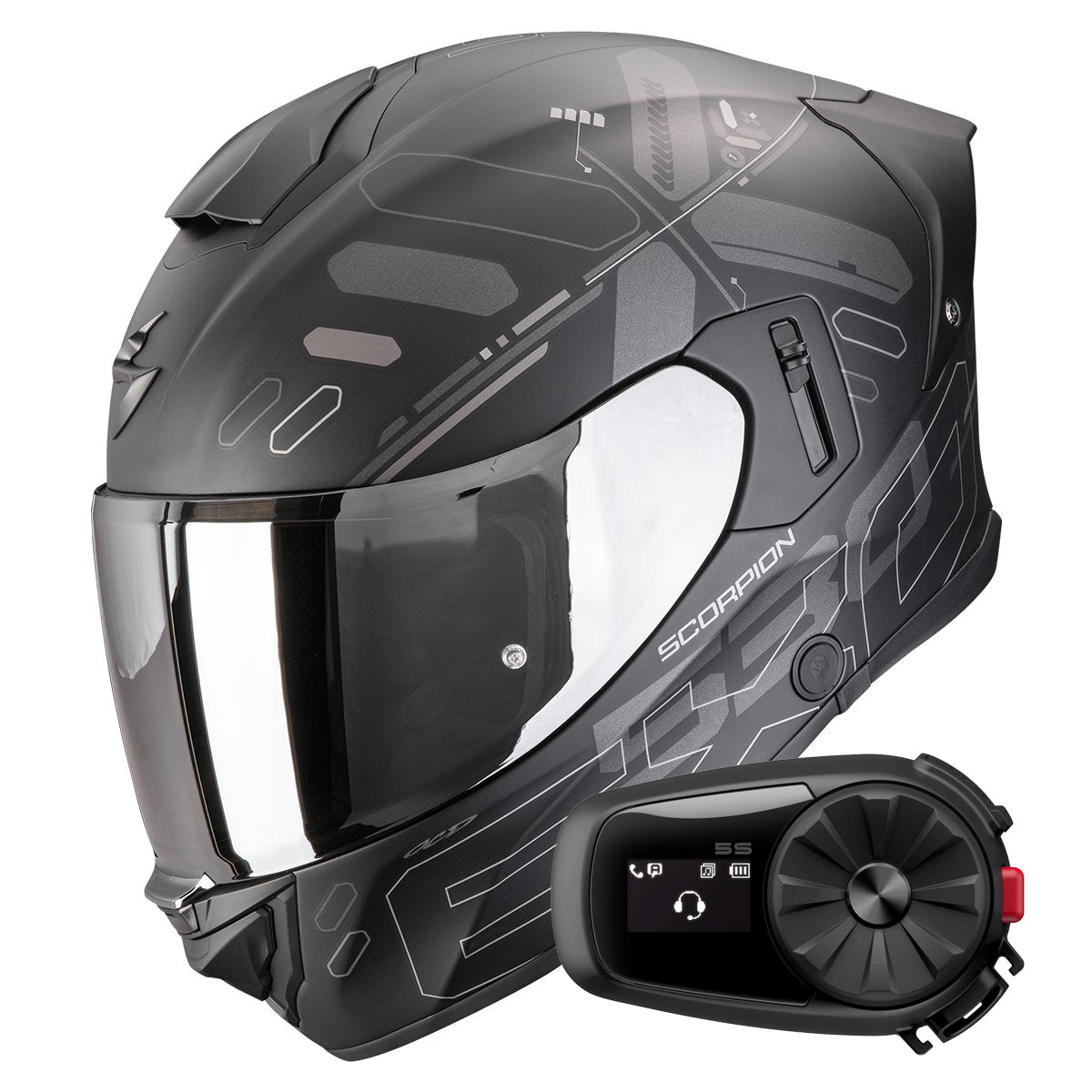 Exo 530 Air Fond Matt Black Silver + Kit Bluetooth 5S Solo