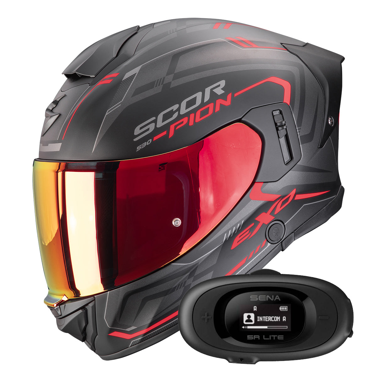 Exo 530 Air Slope Matt Black Red + Kit bluetooth 5R Lite