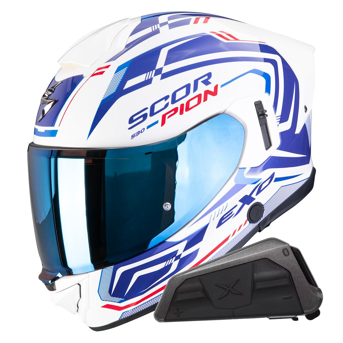 Exo 530 Air Slope White Blue Red + Kit bluetooth Exo-Com Link-1