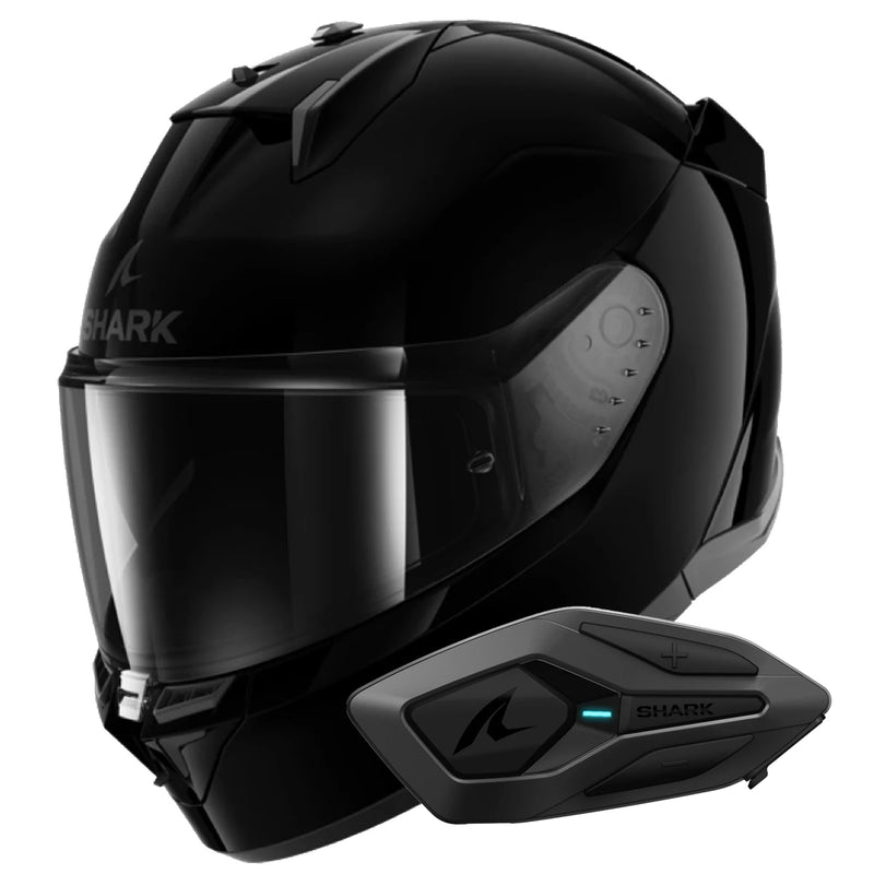 D-Skwal 3 Blank BLK + Sena Bluetooth Kit for Shark Solo
