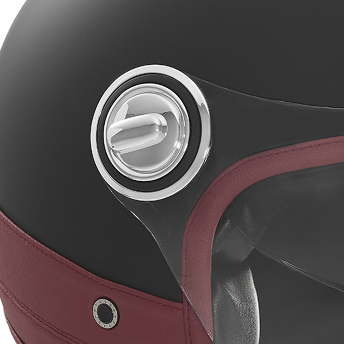 Heritage Matt Black Leather Red
