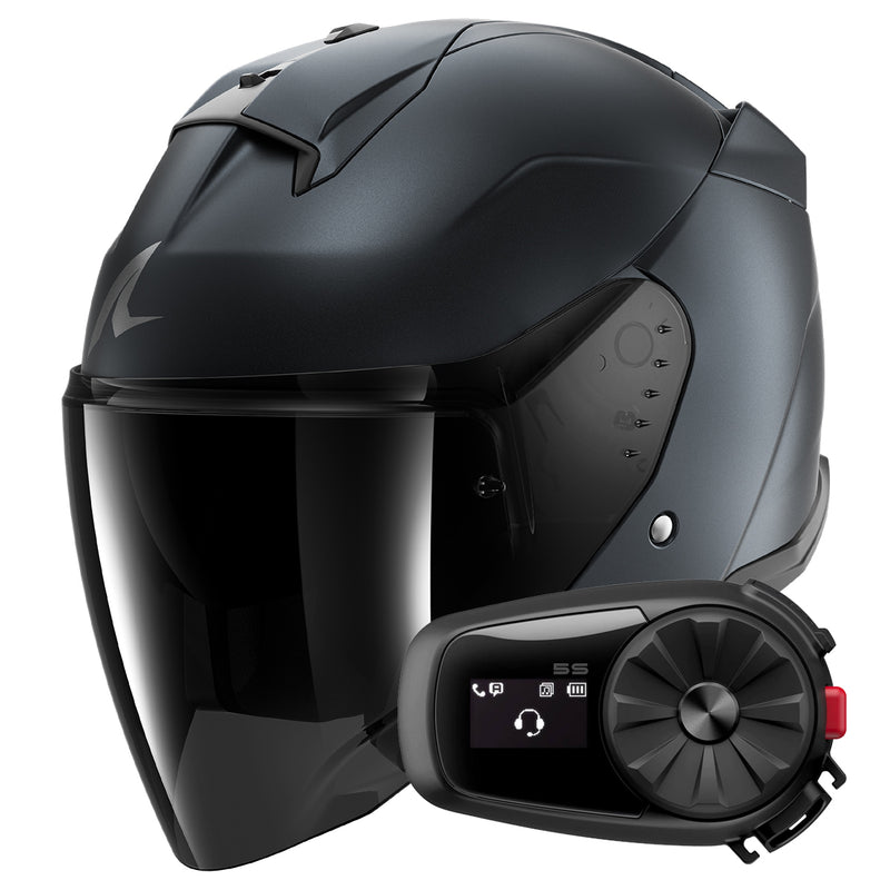 Skwal Jet Dark Shadow Mat B16 + Kit Bluetooth 5S Solo