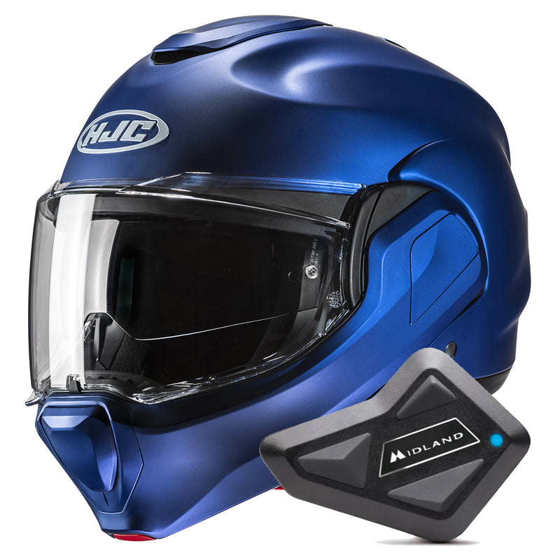 F100 Semi Flat Metallic Blue + Kit Bluetooth BT Mini