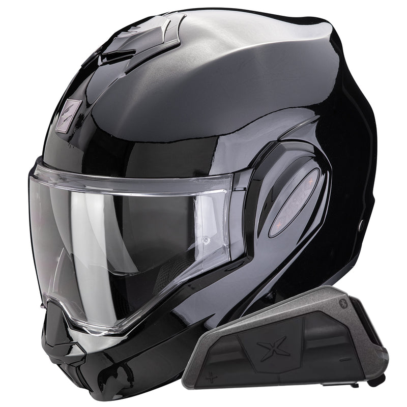 Exo Tech Evo Pro Solid Black + Kit bluetooth Exo-Com Link-1