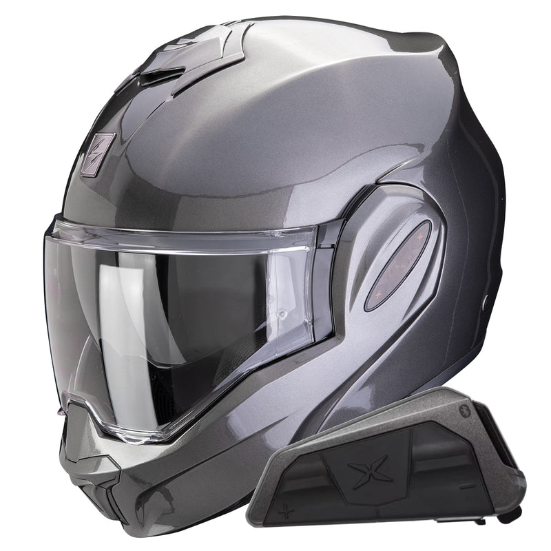 Exo Tech Evo Pro Solid Grey + Kit bluetooth Exo-Com Link-1