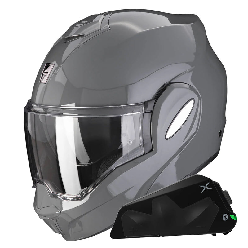 Exo Tech Evo Solid Cement Grey + Kit bluetooth Exo-Com Link-1C