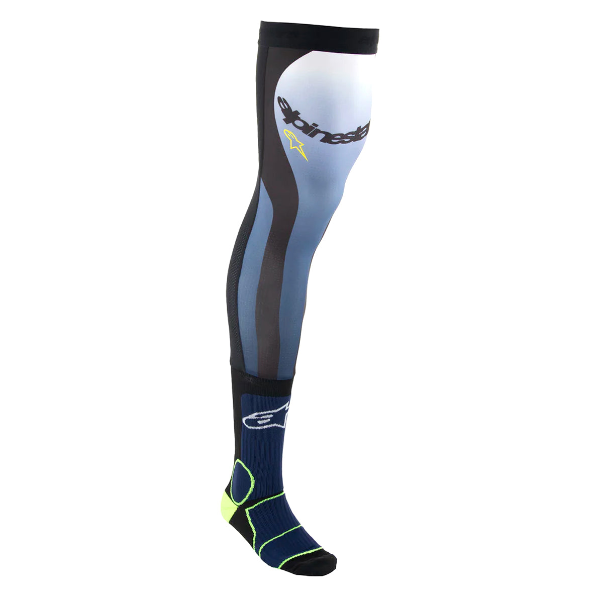 Knee Brace Socks Night Navy Yellow Fluo
