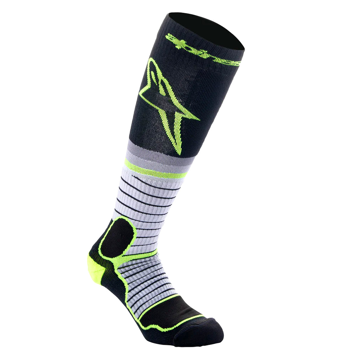 MX Pro Socks Black Grey Yellow Fluo
