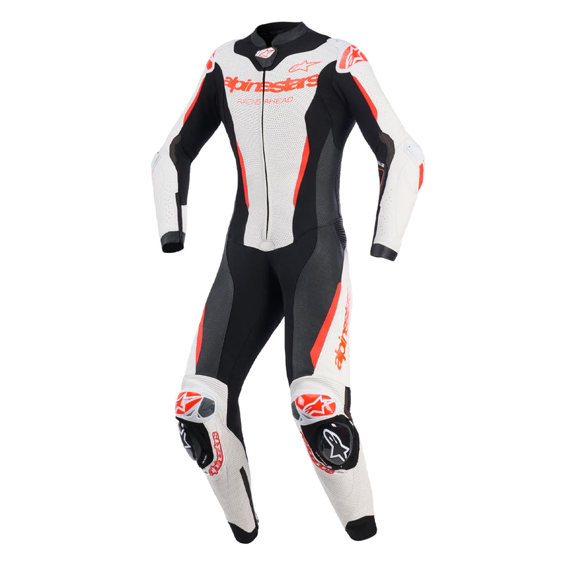 Stella GP-R7 1PC Leather Suit White Black Red Fluo