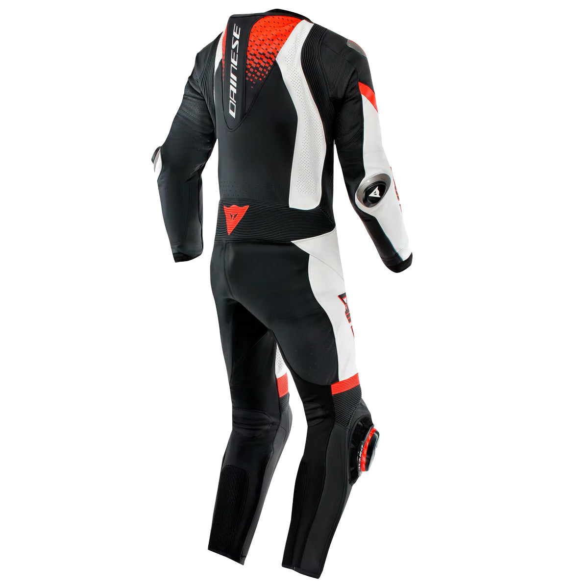 Laguna Seca 6 Perf 1PC Leather Black White Red Fluo