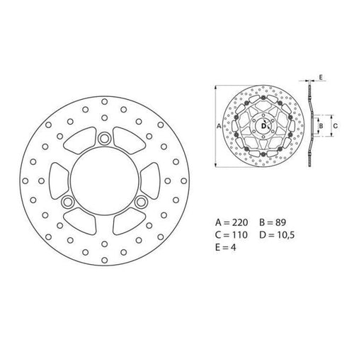 Brembo Serie Oro Rond Fixe 68B40729