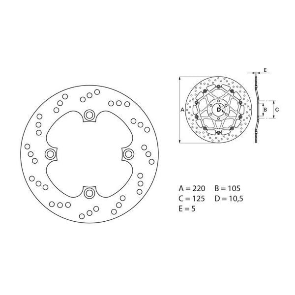 Brembo Serie Oro Rond Fixe 68B40749