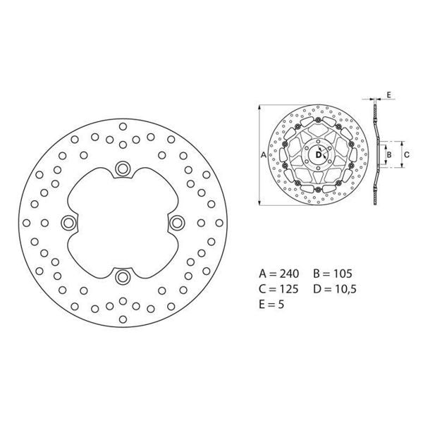 Brembo Serie Oro Rond Fixe 68B40780