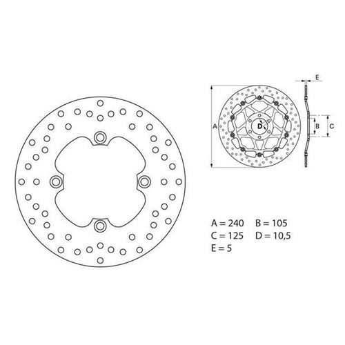 Brembo Serie Oro Rond Fixe 68B40780