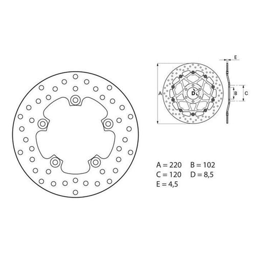 Brembo Serie Oro Rond Fixe 68B407G2