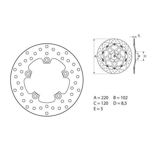 Brembo Serie Oro Rond Fixe 68B407G6