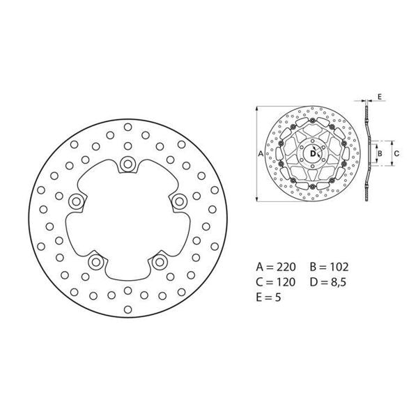 Brembo Serie Oro Rond Fixe 68B407G6
