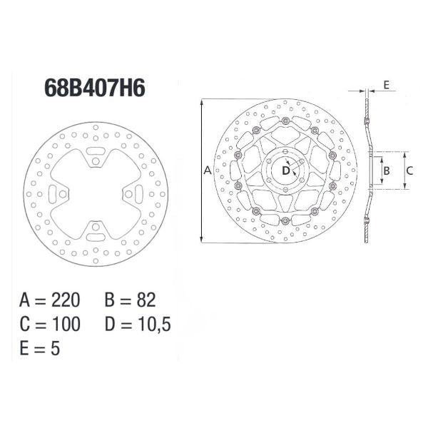 Brembo Serie Oro Rond Fixe 68B407H6