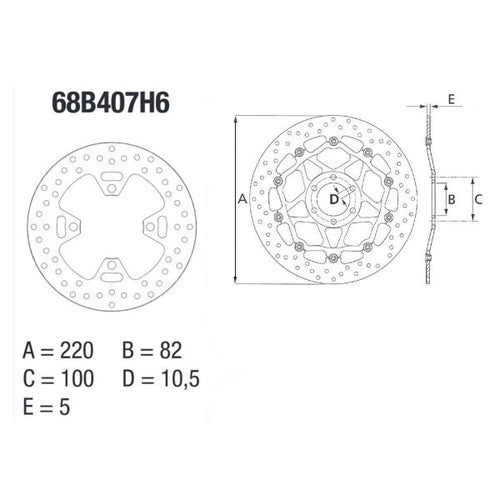 Brembo Serie Oro Rond Fixe 68B407H6