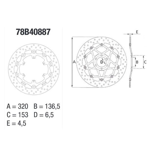 Brembo Serie Oro Rond Flottant 78B40887