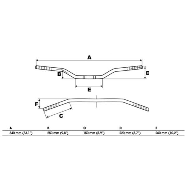 Guidon TRW 22MM Ape Hanger
