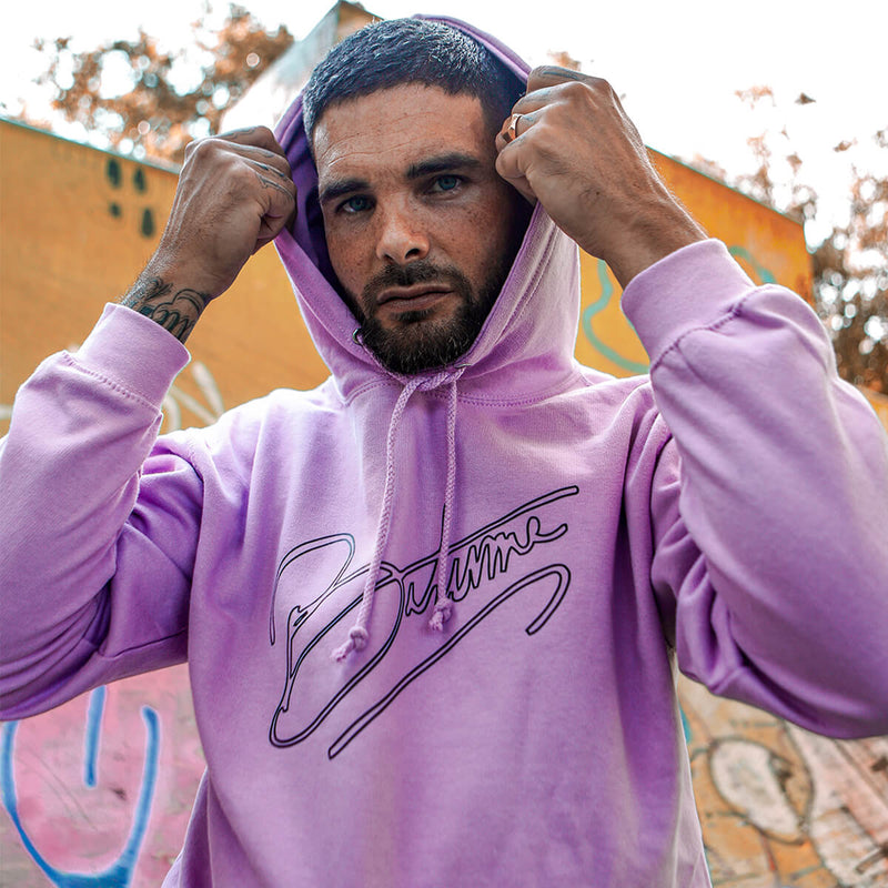 Art Letter Lavender Black Hoodie