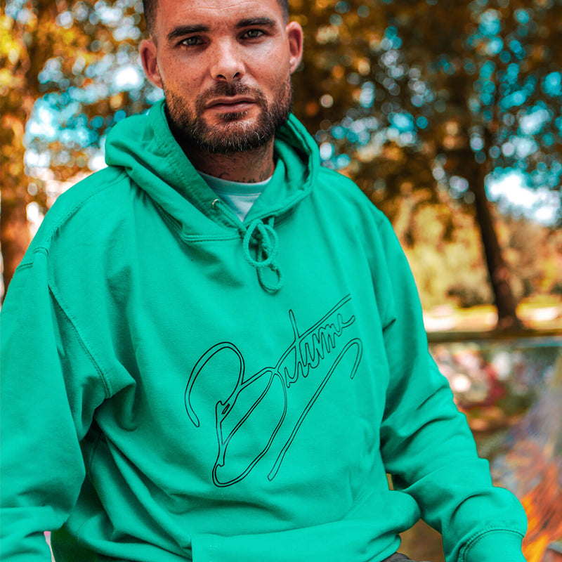 Art Letter Mint Black Hoodie