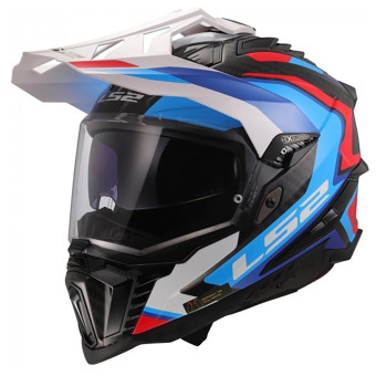 Casque Integral LS2 Explorer Carbon Frontier II White Blue MX701