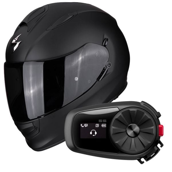 Casque de moto sans fil fonctionne avec Bluetooth, casque d