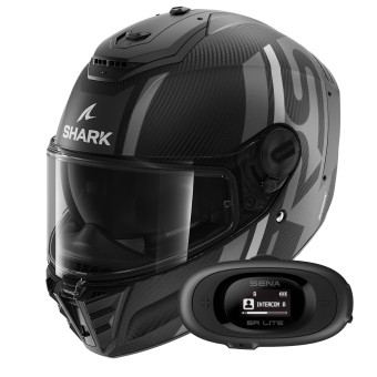 Pack Casque Kit Bluetooth Et Intercom Shark Spartan Rs Carbon Shawn Mat Dsa Kit Bluetooth