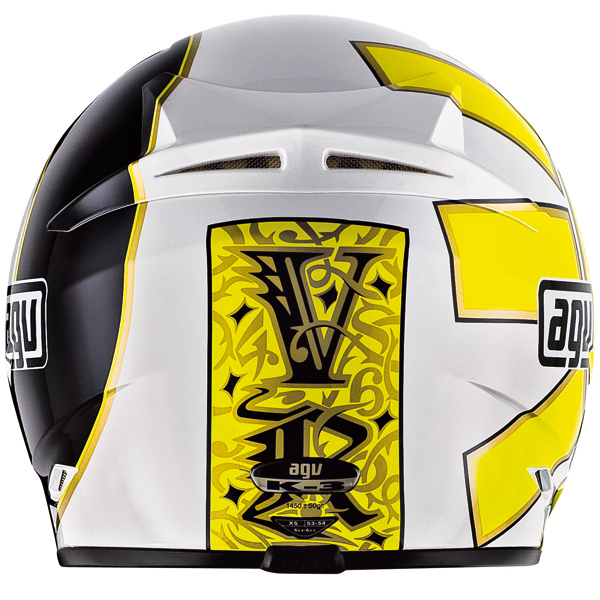 NEUF CASQUE INTEGRAL AGV K3 K 3 GOTHIC BLANC VALENTINO ROSSI TAILLE M 