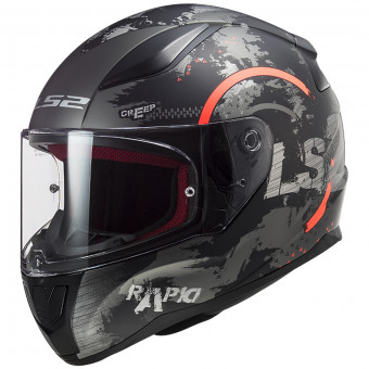 Casque Integral LS2 Rapid Circle Titanium Fluo Orange FF353